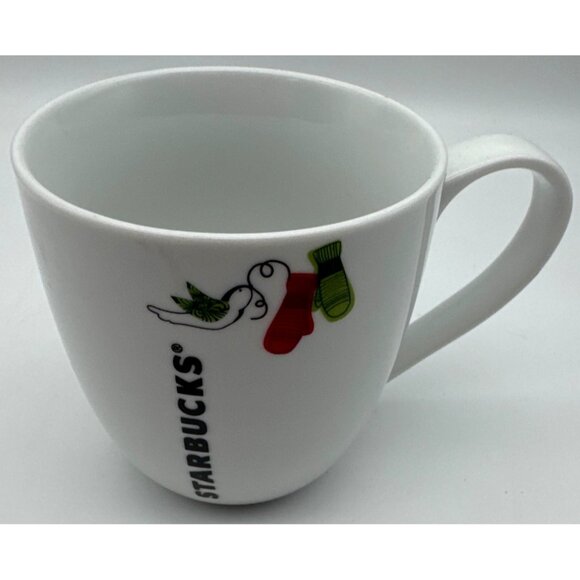 2011 Starbucks Dove And Mittens Christmas Holiday 13 oz Coffee Cup Mug - Picture 1 of 5